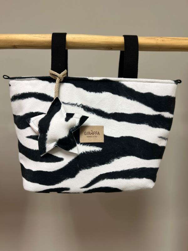 Bolso girafa bianca e blu 